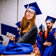 Students in graduation caps